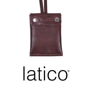 LATICO Brown Leather Card Holder Purse Charm & Dust Bag NEW!